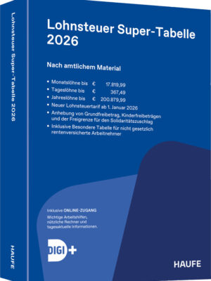 Lohnsteuer-Supertabelle 2026 inkl. Onlinezugang